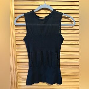 Vintage Essendi sleeveless knit top with mesh panels size small